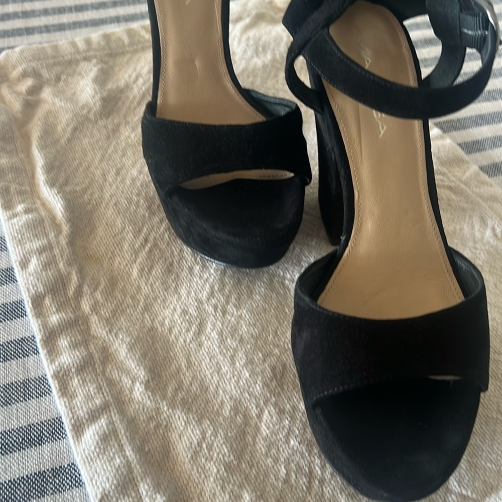 Via Spiga black suede platform Sandal